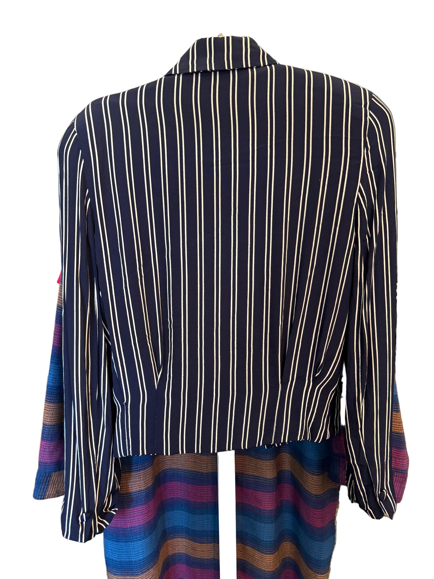 Striped Blazer with Shoulder Pads