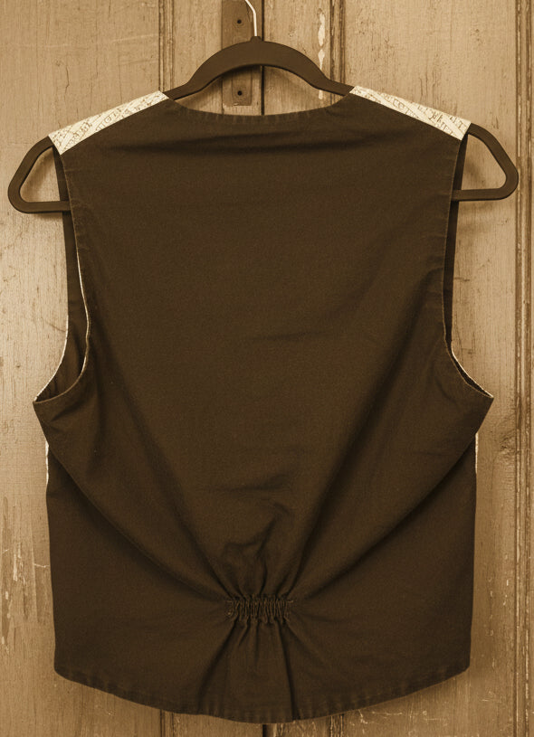 back of teacher vest black