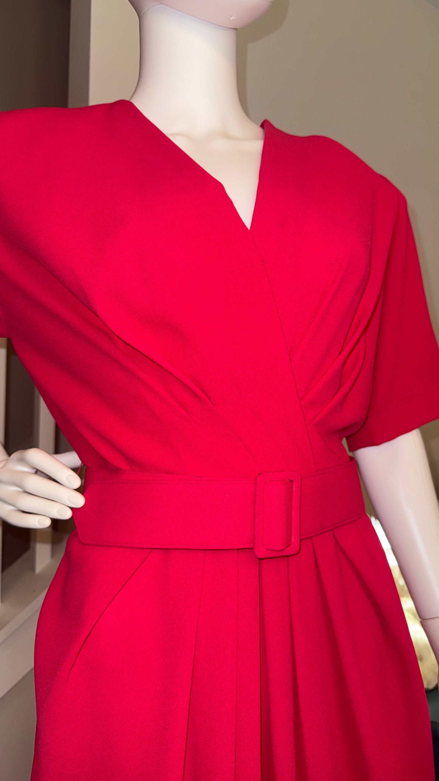 80's Hot Pink Dress w Belt
