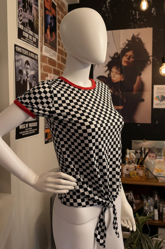 Checker Tee w Red Trim
