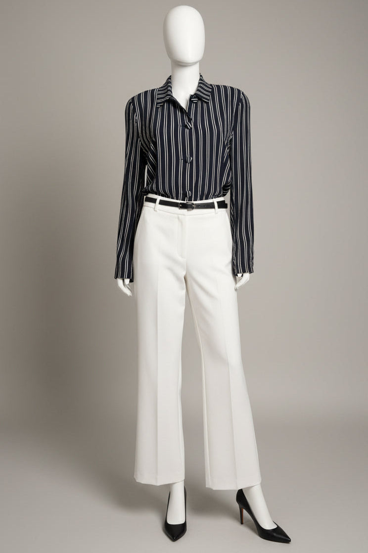 Striped Blazer with Shoulder Pads