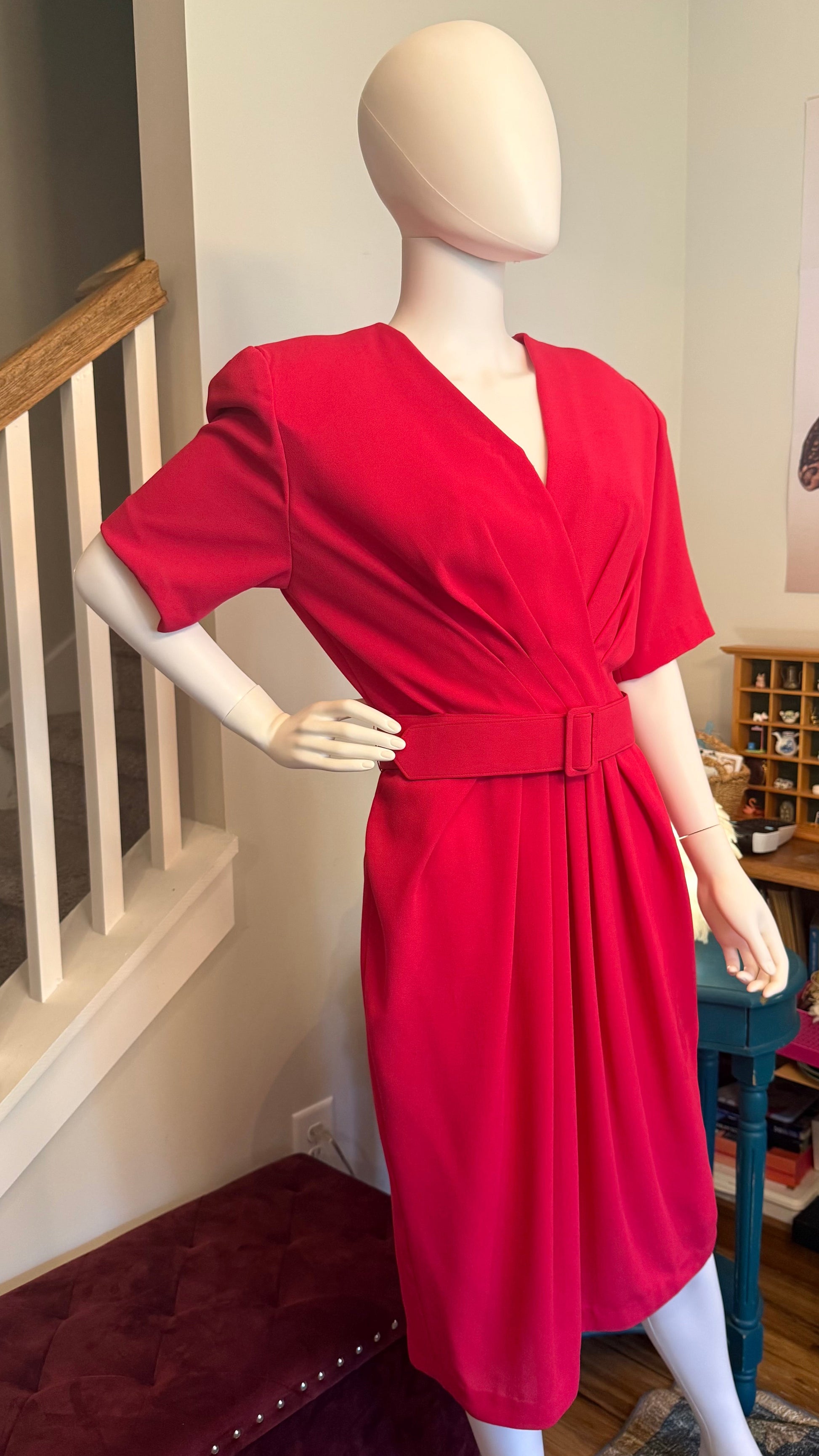 80s fucsia dress 