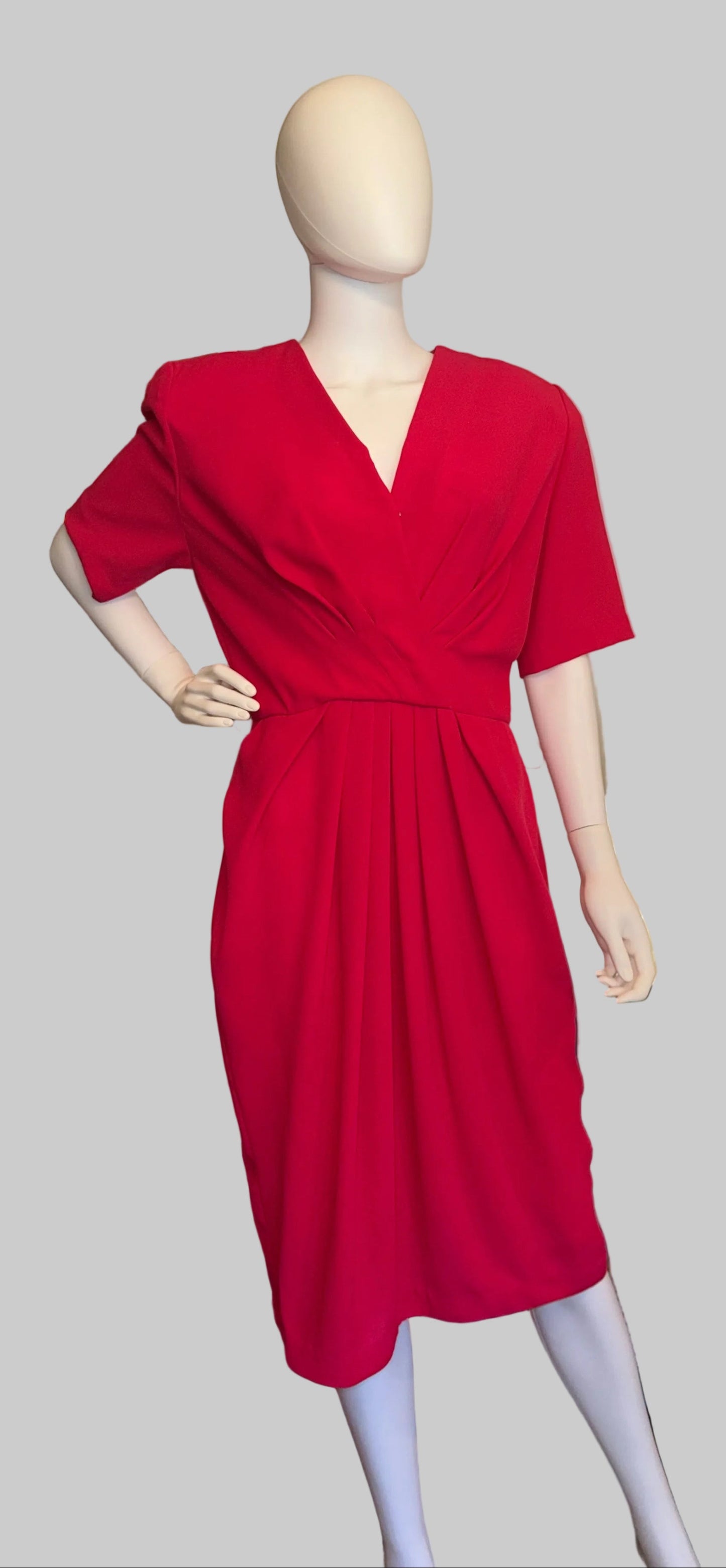 80's Hot Pink Dress w Belt