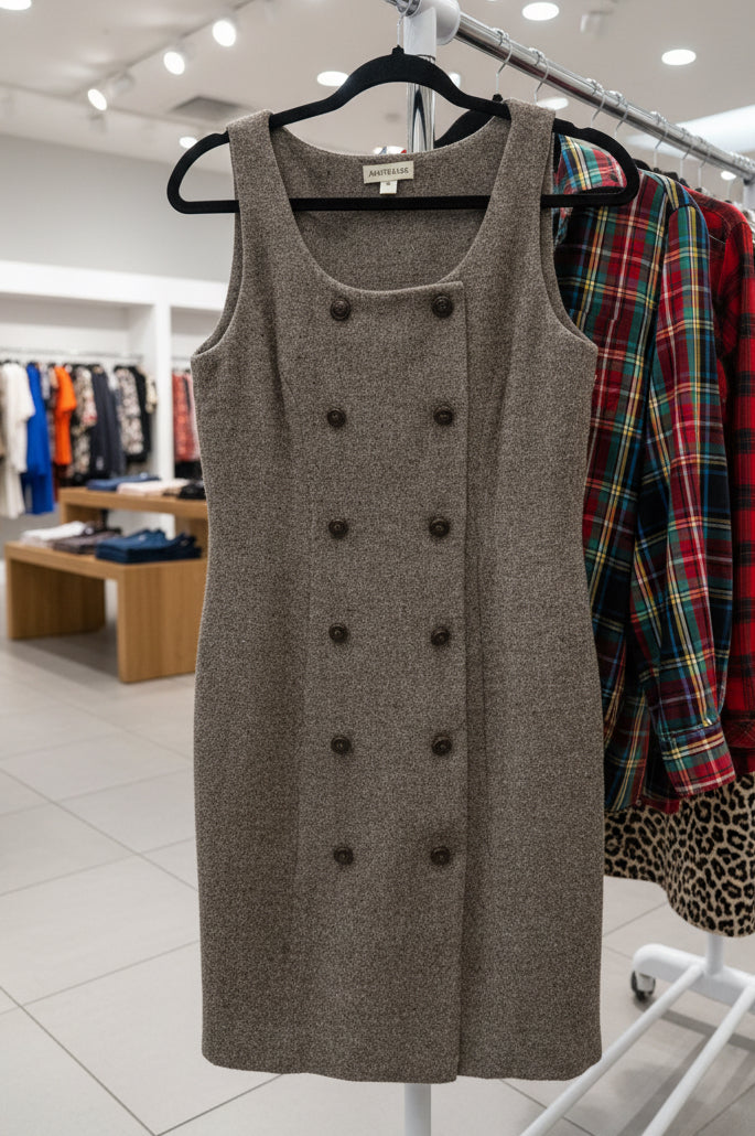 Tweed Dress - Button Down Vintage Ann Taylor